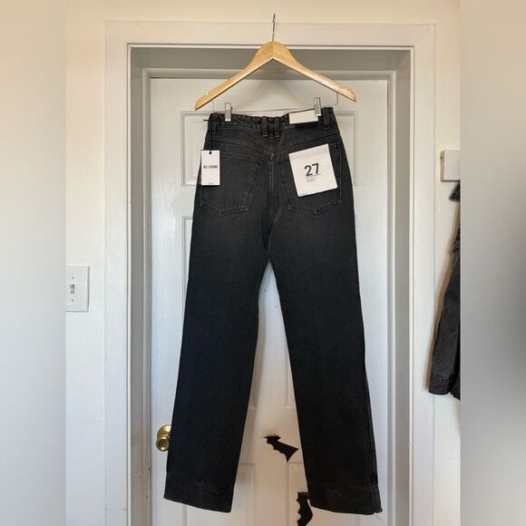 NWT Re/Done Women's Black High-Waisted 70s Cigarette Jeans size 27 - Picture 5 of 7
